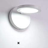 HKAFD Wand Sconce Light fixe modern LED Wandleuchte 7W-LED.Wand Sconce 180°drehen Wandlampe Aluminium Wandleuchten für Wohnzimmer,Schlafzimmer,Flur,Korridor,schwarz,coolw