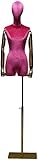 SGSG Nähen Schaufensterpuppe Professioneller weiblicher Mannequintorso Körper für Kleidung Kleid Schmuck Display, Kopfschmuckform mit flexiblen Armen 0703 (Rose Red)