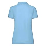 Fruit of The Loom Damen Fit Rib Polo Shirt, 65% Polyester, 35% Baumwolle, Oeko-TEX, Zwei Knöpfe, maschinengew