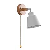 Nrpfell Wandlampe Vintage Holz Wandleuchte fur Innen, Aussen, Kinderzimmer, Badezimmer, Bad, Kinder, mit Schalter, Ohne Glühb