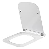 LIJIAH Toilettendeckel mit Absenkautomatik Quick Release Funktion Klobrille, Premium Toilettensitz Quadratischer Ultradünner Toiletten-Sitz für Einfache Montag