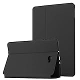 Guxira Klappbar Leder Tablet Hülle für Samsung Galaxy Tab A 10.1 T580N / T585N (2016) Multi-Angle Flip Case Cover Muster Motiv 360 Grad Stoßfeste Schutzhülle - Schw