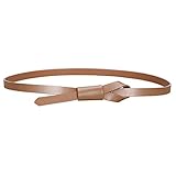 Frauen Skinny Elastic Stretch Gürtel, Damen Ledergürtel Kleid Gürtel for Jeans Jumpsuit Mantel Mode Bindung Ein Knoten Echtes Leder Taille Gürtel (Color : Khaki, Size : 110cm)