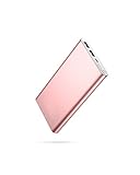 Power Bank 10000mAh, Pilot 2GS Externer Akku mit 2 USB 5V/3,1A Ausgänge Powerbank mit Alugehäuse Handy Ladegerät geeignet für iPhone, iPad, Samsung Glaxy, Huawei, Xiaomi (Rosa Gold)