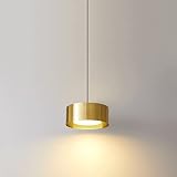 Jadssox minimalistische LED-Pendelleuchte Drum Mini hängende Kronleuchterlampe, Moderne Esstischleuchte, Kücheninsel Schlafzimmer Nachttischdeckenleuchten 6W