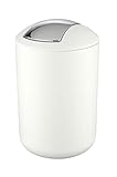 WENKO Kosmetikeimer Brasil Weiß L - Kosmetikeimer, absolut bruchsicher Fassungsvermögen: 6.5 l, Kunststoff (TPE), 19.5 x 31 x 19.5 cm, Weiß