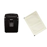 Fellowes 4692501 Aktenvernichter Microshred 8Mc, Mikro-Partikelschnitt 3x10 mm (P-4) 8 Blatt, mit Sicherheitssperre & Amazon Basics - Schmiermittelblätter für Aktenvernichter, 12er-Pack