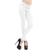 Toocool - Damen-Jeans Skinny Slim Elastische Push-Up-Hose Curvy K5779, Weiß, S