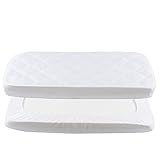 Baby Matratzenschoner Wasserdichte Spannbettlaken 50x90 cm Spannbetttuch Matratzenauflage Atmungsaktiv Bettlaken Laken für Beistellbett weiß YOOFOSS
