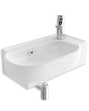 Alpenberger Hand-Waschbecken - Mini-Waschtisch - Keramik-Waschbecken mit Überlauf - Hänge-Waschbecken für Gäste-WC - Badezimmer - 45x27,5x14