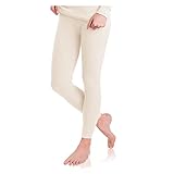 MT Damen Ski- & Thermohose - Winter Unterwäsche lang mit Innenfleece - Ecru Creme M