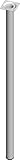 Element System 1 Set, á 4 Stück Stahlrohrfüße rund, Tischbeine, Möbelfüße inklusive Anschraubplatte, Länge 70 cm, Durchmesser 30 mm, 4 Farben, 11 Abmessungen, weiß, 11100-00072
