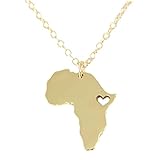 Zonster Unisex Afrika Karte Halskette Edelstahl Afrikanische Schmuck Afrikanische Umriss Anhänger Hip Hop Halskette Valentines Geschenk