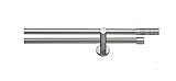 tilldekor Gardinenstange Murcia 2, Edelstahl-Optik, 20 mm Durchmesser, auf Maß 230 cm inkl. Trägern und Endstück