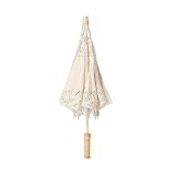 Regenschirm aus Spitze, Handstickerei, Braut-Spitzen-Material, Sonnenschirm, für Hochzeit, Party, Dekoration, Foto-Requisiten, Damenkostüm-Zubehör (43 cm)