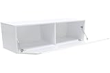 ADGO Vida Hängeschrank für EIN Wohnzimmer, Schrank mit Regalen, Kipptür, Wohnzimmerschrank, Schrank für eine Wohnwand Schrankwand, Hängeregal, Wohnschrank, Anbauwand, Weiß Glänzend (3 140CM RTV)