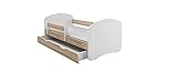 BDW Kinderbett Jugendbett mit Einer Schublade und Matratze || BESTPREIS || (Eiche sonoma1, 160x80)