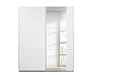 Rauch Möbel Santiago Schrank Schwebetürenschrank Weiß mit Spiegel 2-türig inkl. Zubehörpaket Basic 2 Einlegeböden, 2 Kleiderstangen, BxHxT 175x210x59