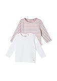 s.Oliver Unisex - Baby Doppelpack Jerseyshirts white/pink stripes 80