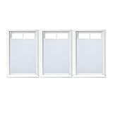 3X Plissee Rollo ohne Bohren, Klemmfix zum Kleben, Faltrollo lichtdurchlässig, Faltstore weiß, B x H: ca. 80 x 130