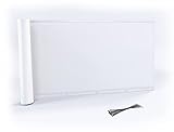 Rollmayer Balkon Sichtschutz mit Ösen und Kabelbinder Balkonabdeckung Balkonverkleidung blickdichte Wind- und UV-Schutz 100% Privatsphäre Wetterschutz (Weiß, 0.75x9.26m) Kollektion Ox