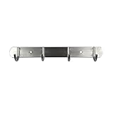 MAATCHH Wandmontierte Garderobe Wandhalterungsmantel Haken, 4 Haken Aluminium-Kleiderbügel Rack-Robe Hut Kleiderhaken für Kleidung Handtücher (Color : Silver, Größe : 28cm)