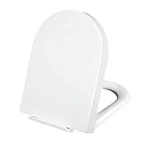 KingSaid Toilettendeckel antibakteriell WC Sitz mit Absenkautomatik Klodeckel D Form Hochwertige Klobrille Klo Deckel abnehmbar Einfache Reinigung weiß T