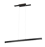 Trio Leuchten LED Pendelleuchte Belfast 375510432, Metall Schwarz matt, inkl. 44 Watt LED, Switch D