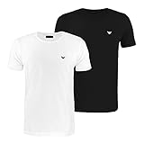 Emporio Armani Underwear Mens 2-Pack Endurance T-Shirt, White/Black, S