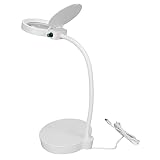 Lupenlampe, LED-Lupenlampe mit Schlauchhalterung und Staubschutz für Tattoo für Augenbrauen für Nagelschönheit(110mm Weiß)