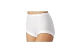 5 Stück Taillenslip Damen Slip Unterwäsche Unterhose NELLY 100% Baumwolle TAILLENSLIP mit tiefem Beinausschnitt Farbe weiß Größen 38-52, Weiß, 46