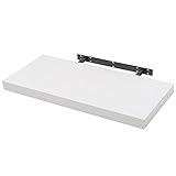 WOLTU Wandboard Wandregal CD DVD Regal Bücherregal Holz Board 80x22.9x3.8cm Weiß RG9318w