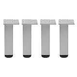 Furniture Leg Set Von 4 Möbelbeinen Füße Sofafüße DIY Tischbeine TV-Ständer Kommode Couchtisch Stuhlbeine Ersatzteile (Color : Silver, Size : 7x7x18cm)