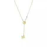 Chenfeng Halskettenanhänger Einfache Mode M Buchstabe Titanstahl Kurze Halskette Für Frau Süd Schmuck Neo Gothic Mädchen Schlüsselbeinkette Freundschaftskette EIN Geburtstagsgeschenk für ihn (sie)