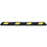 Betriebsausstattung24® Parkplatzbegrenzer | Hartgummi, LxHxT: 180,0 x 10,0 x 15,0 cm | Mit gelben Reflexstreifen auch stirnseitig | Seitliche oder frontale Anwendung | Radstopp | gelb/schw