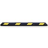 Betriebsausstattung24® Parkplatzbegrenzer | Hartgummi, LxHxT: 180,0 x 10,0 x 15,0 cm | Mit gelben Reflexstreifen auch stirnseitig | Seitliche oder frontale Anwendung | Radstopp | gelb/schw