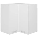 vidaXL Eckhängeschrank 2 Regalböden Küchenschrank Küchenzeile Eckschrank Küchenmöbel Einbauküche Schrank Weiß 57x57x60cm Spanp