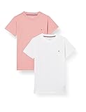 Tommy Hilfiger Mädchen 2P CN Tee SS Unterwäsche, Rose Tan/White, 14-16 J
