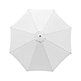 YEVYG 3Meter 8 Knochenersatz Baldachin Abdeckung Schatten Tuch Sunshade Regenschirm Outdoor Patio Gartenbedarf (Color : White)