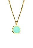 Elli Halskette Damen Plättchen Anhänger Basic Türkis mit Emaille in 925 Sterling Silber verg