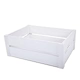 GXXDM Holzkiste Aufbewahrungsbox Display Regal Holz Apfelkisten Display Pflanzen Obst Lagerung Reinweiß Sammelbox Display Tablett Dekorative Box Rustikale Wohnkultur 3