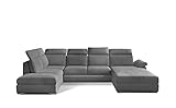 Ecksofa Marvin mit Schlaffunktion Bettkasten Polstersofa Sofa Couch Wohnlandschaft Möbel Links Rechts 23 (Monolith84, Rechts)