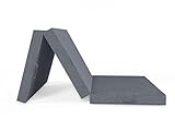 ALOHA Klappmatratze, Gästematratze, 3-teilige Faltmatratze zusammenklappbar Matratze mit Transporttasche Farbe und Größe wählbar (Premium Grau / 70cm x 195cm x 8cm)