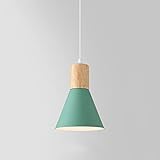 TTBDDDYH Moderne Mini Pendelleuchte für Kücheninsel, Vintage Industrie Kronleuchter, Holz Hängelampe mit 4,7 Zoll Metallschirm, verstellbar, für Bauernhaus Schlafzimmer Eingang Flur, G
