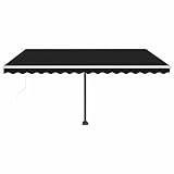 Tidyard Automatische Markise mit LED & Windsensor Gelenkarmmarkise Sonnenmarkise Balkonmarkise Sonnenschutz Sichtschutz Terrasse Gartenschutz 400x300