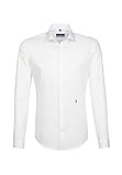 Seidensticker Herren Business Hemd X-Slim Fit – Bügelfreies, sehr schmales Hemd mit Kent-Kragen – Langarm – 100% Baumwolle mit Stretch-Anteil, Weiß (Weiß 1), 42