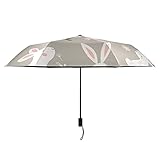 Robuster Regenschirm Winddichtes Kaninchen Nettes Häschen Gemaltes Tier Bunte Regenschirme Tragbar Leichte Winddichte Kinder Auto Regenschirm Sonne Regen-perfekter faltbarer W