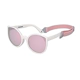 PIKACOOL Baby-Sonnenbrille mit Riemen, Cateye-Stil, UV400-Schutz, für Alter 0-24 Monate, weiß, XXS