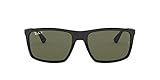 Ray-Ban Unisex RB4228 Sonnenbrille, (Gestell: Schwarz, Gläser: Polarized Grün Klassisch 601/9A), Large (Herstellergröße: 58)