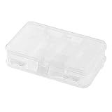 FSJD Transparenter Kunststoff-Gitterbox-Aufbewahrungsorganisator für die Display-Sammlung mit Trennwänden (obere und untere doppelte Öffnung), 14 cm × 9,5 cm × 4